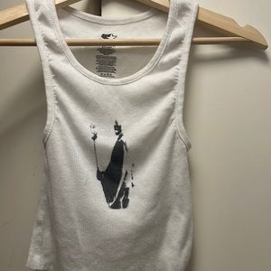 Tank t with image print screened if Bowie